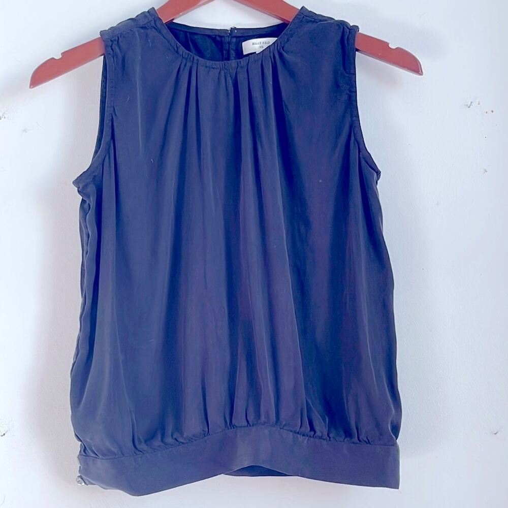 Billy Reid 100% silk bubble sleeveless tank top sz XS